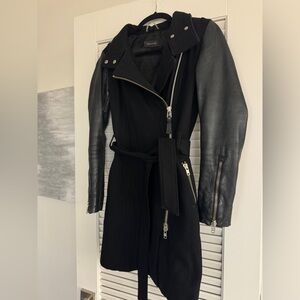 Mackage x Aritzia Dale asymmetrical wool and leather coat XS